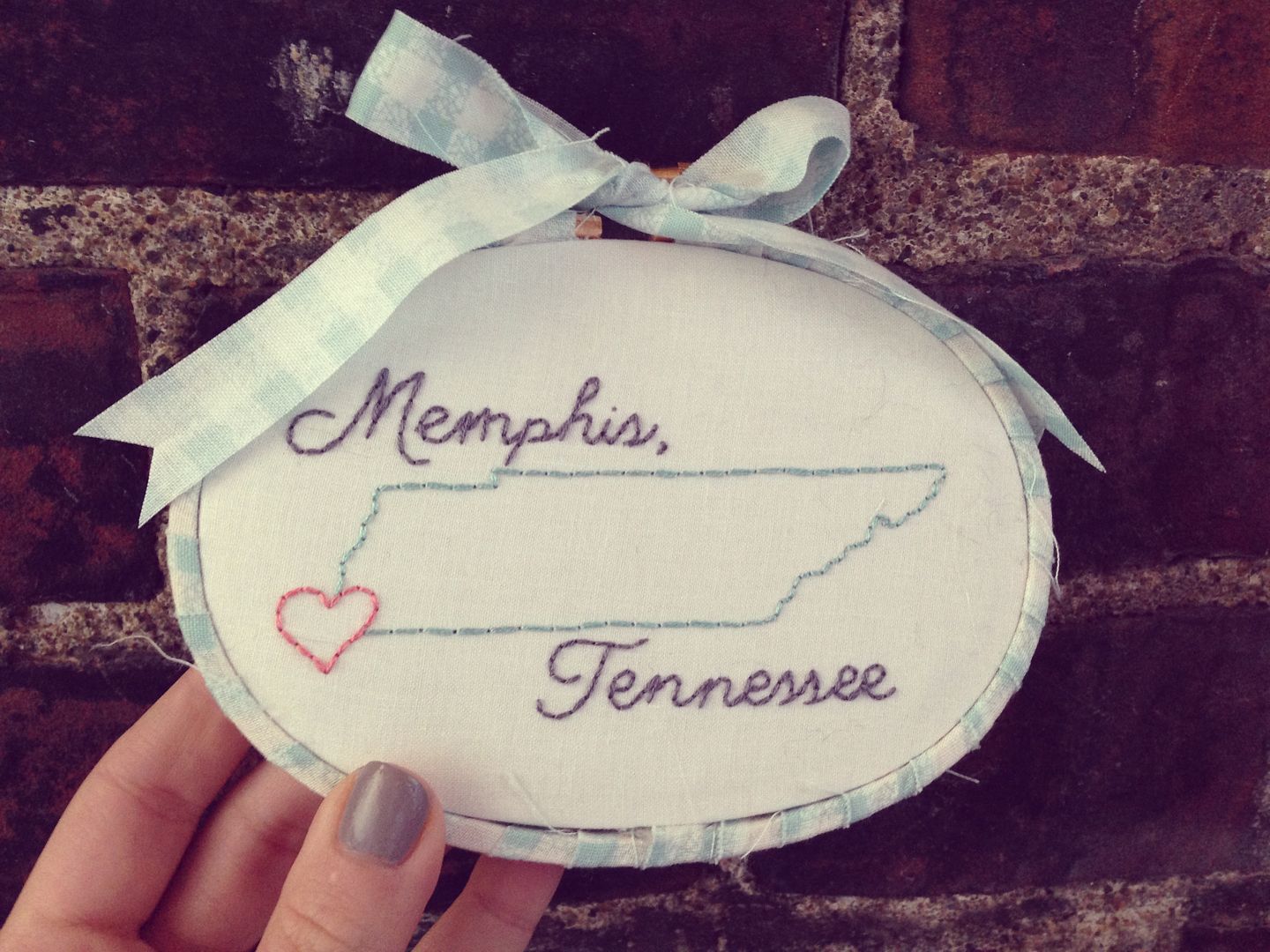 I love Memphis Embroidery Hoop // Ten Feet Off Beale