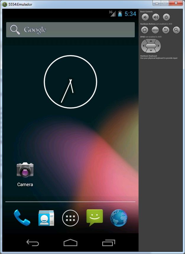 dispositivo virtual android funcionando