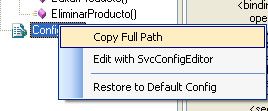 copiar ruta completa en WCF Test Client
