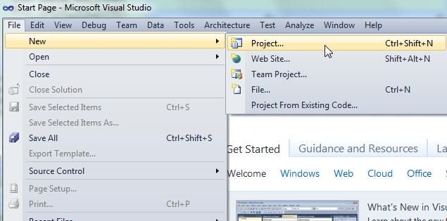 crear proyecto asp.net
