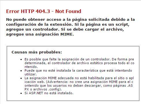 error wcf extensión svc