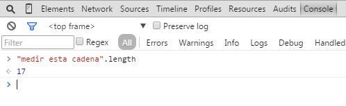 medir cadena chrome consola