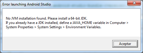 no jvm installation found
